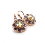 Earrings By Mariana My Butterfly Coll. Floral Golden Shadow & Vintage Rose Austrian Crystals - Image 2