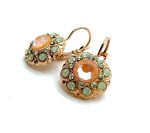 Earring By Mariana Woman Lovely Greens and Orange Opal Swarovski Crystals - Image 3