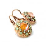 Earring By Mariana Woman Lovely Greens and Orange Opal Swarovski Crystals - Image 2
