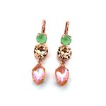 Earrings By Mariana Woman Elegant Mint Green and Golden Swarovski Crystals - Image 3