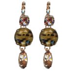 Mariana Earrings Lovely Dangling Cheetah Rhinestone & Vintage Rose Austrian Crystals Euploea Core My Butterfly Coll. - Image 2