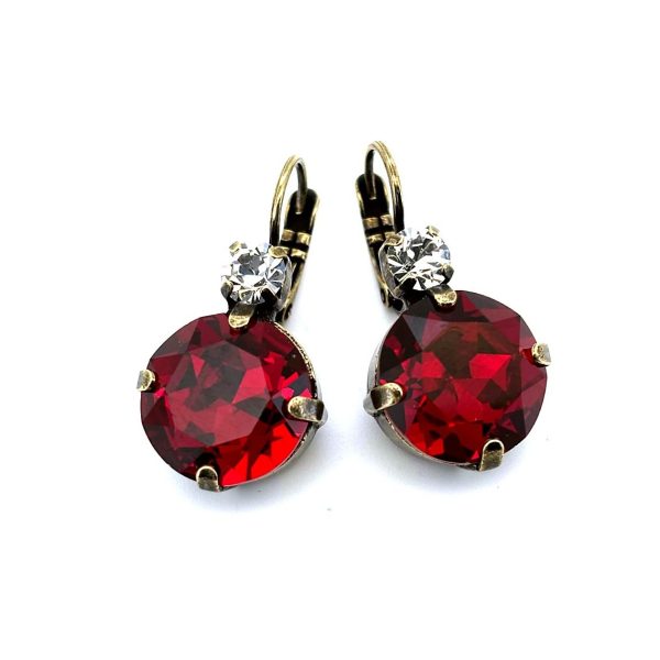 Earrings By Mariana Woman Beautiful Siam and Clear Swarovski Crystals