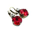 Earrings By Mariana Woman Beautiful Siam and Clear Swarovski Crystals - Image 3