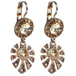Mariana Earrings Boho Gypsy Golden Shadow, Lt Smoked Topaz & Vintage Rose Austrian Crystals Euploea Core My Butterfly Coll. - Image 2