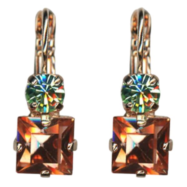 Mariana Earrings Simply Elegant Chrysolite & Lt Peach Austrian Crystals Boloria Dia My Butterfly Coll.