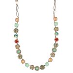 Mariana Necklace Finely Detailed Greens, Padparadscha, Orange Opal & Golden Shadow Austrian Crystals Boloria Dia My Buttefly Coll. - Image 2