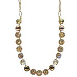 Mariana Necklace Alluring Golden Shadow, Vintage Rose & Lt Smoked Topaz Austrian Crystals Euploea Core My Butterfly Coll.