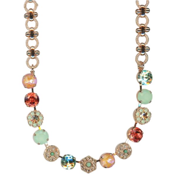 Mariana Necklace Exquisite Greens, Moonlight, Padparadscha & Orange Opal Austrian Crystals Boloria Dia My Butterfly Coll.