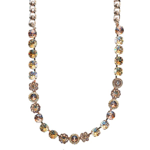 Mariana Necklace Glitzy Golden Shadow, Moonlight & Vintage Rose Austrian Crystals Euploea Core My Butterfly Coll.
