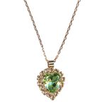 Mariana Necklace Pendant Heart Clustered Chrysolite & Golden Shadow Austrian Crystals Boloria Dia My Butterfly Coll.