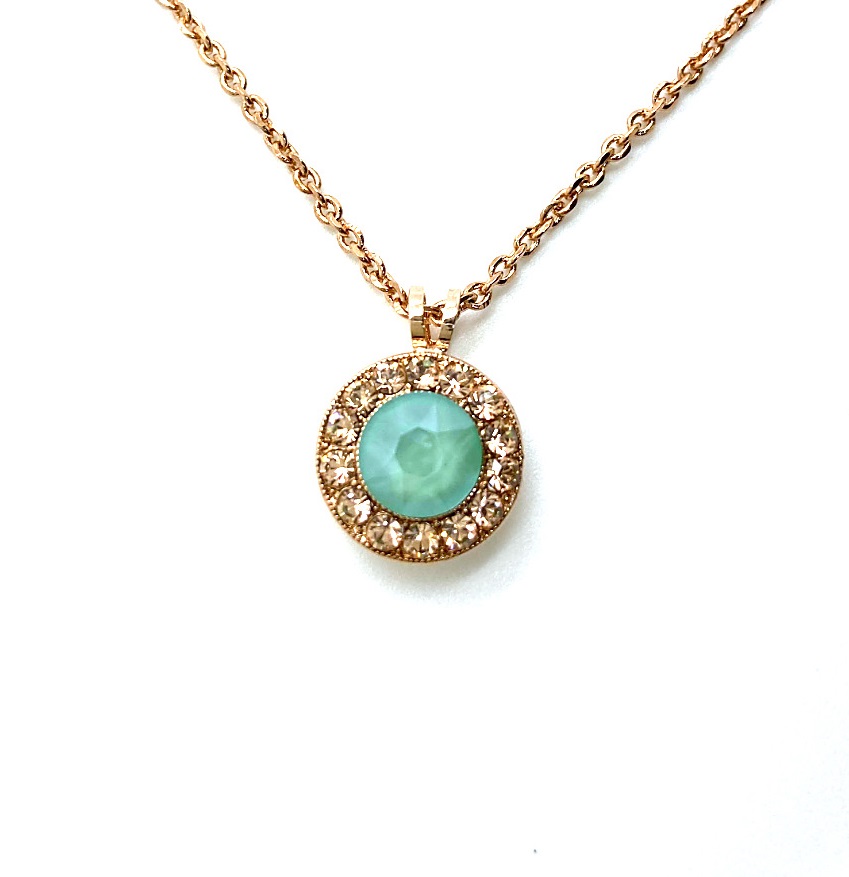 N-5129-1-1120-RG (1) Mariana Necklace Pendant Charming Chrysolite Opal & Golden Shadow Austrian Crystals Boloria Dia My Butterfly Coll. - Image 1