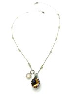 Mariana Pendant Colorado Topaz, Sand Opal & Sapphire Austrian Crystals Rhapsode Odyssey Coll. - Image 3