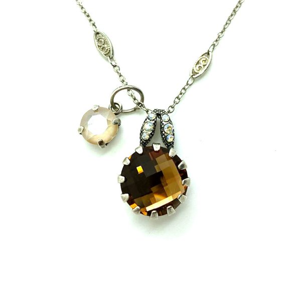 Mariana Pendant Colorado Topaz, Sand Opal & Sapphire Austrian Crystals Rhapsode Odyssey Coll.