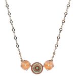 Mariana Necklace Pendant Exquisite Trio in Orange Opal, Padparadscha, Chrysolite Opal & Moonlight Austrian Crystal Boloria Dia My Butterfly Coll. - Image 2