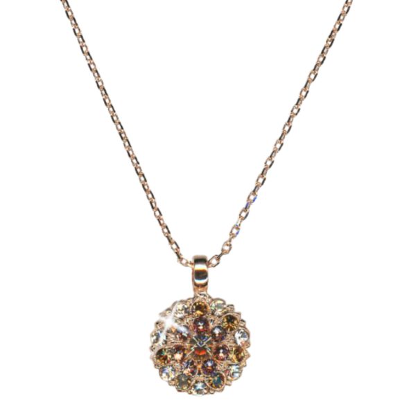 Mariana Necklace Pendant Floral in Moonlight, Golden Shadow & Vintage Rose Austrian Crystals Euploea Core My Butterfly Coll.