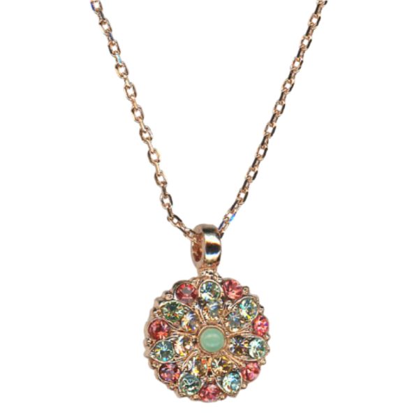 Mariana Necklace Pendant Guardian Angel in Greens, Padparadscha & Golden Shadow Austrian Crystals Boloria Dia My Butterfly Coll.