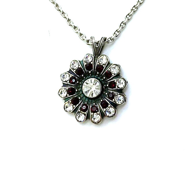 N-5423-4-001208-SP (1) Mariana Necklace Pendant Gorgeous Clear and Siam Austrian Crystals My Treasures Coll. - Image 1