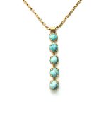 Necklace Pendant By Mariana Woman Lovely Multi Tier Howlite Chinese Turquoise Minerals - RG