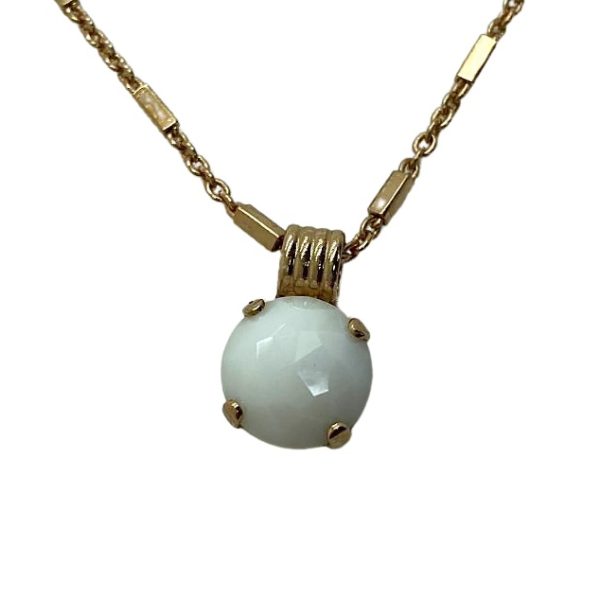 Mariana Necklace Pendant Faceted Jade White Mineral My Treasures Coll.