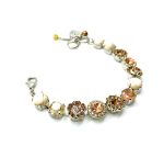 Mariana Bracelet Rutilated Yellow Quartz, White Howlite Minerals w/ Golden Shadow & Browns Austrian Crystals My Treasures Coll. - Image 2
