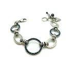 Bracelet By Mariana Woman Beautiful Circle Montana Blue Swarovski Crystals. Silver Plated - Image 2