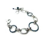 Bracelet By Mariana Woman Beautiful Circle Montana Blue Swarovski Crystals. Silver Plated - Image 3