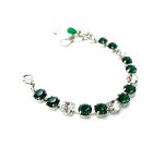 Bracelet By Mariana Woman Simply Elegant Emerald and Clear Swarovski Crystals - Image 2