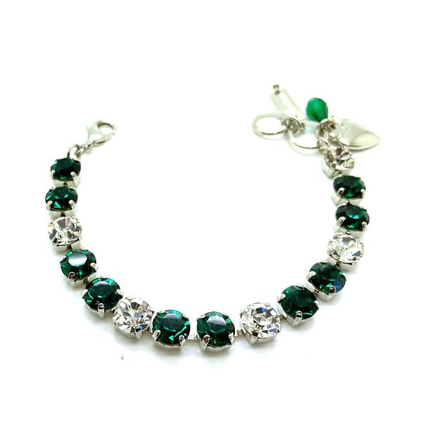 Bracelet By Mariana Woman Simply Elegant Emerald and Clear Swarovski Crystals