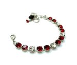 Bracelet By Mariana Woman Stunning Ruby and Clear Swarovski Crystals - Image 2