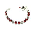 Bracelet By Mariana Woman Stunning Ruby and Clear Swarovski Crystals