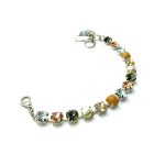 Mariana Bracelet Yellow Jasper Mineral w/ Clear, Blk Dia, Lt Smoked Topaz, Cream Pearl & Golden Shadow Austrian Crystals Earl Grey Tea Time Coll. - Image 2