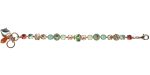 Mariana Bracelet Lovely Floral Sun Kissed Peach, Padparadscha, Greens & Golden Shadow Austrian Crystals Boloria Dia My Butterfly Coll.
