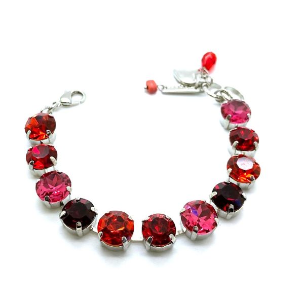 Mariana Bracelet Lovely Hyacinth, Lt Siam, Fuchsia & Siam Austrian Crystals Hibiscus Tea Time Coll.