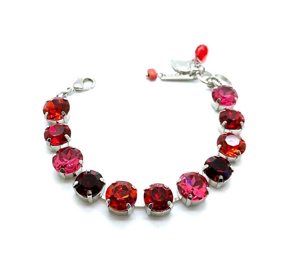 B-4474-1135-RO (3) Mariana Bracelet Lovely Hyacinth, Lt Siam, Fuchsia & Siam Austrian Crystals Hibiscus Tea Time Coll. - Image 1
