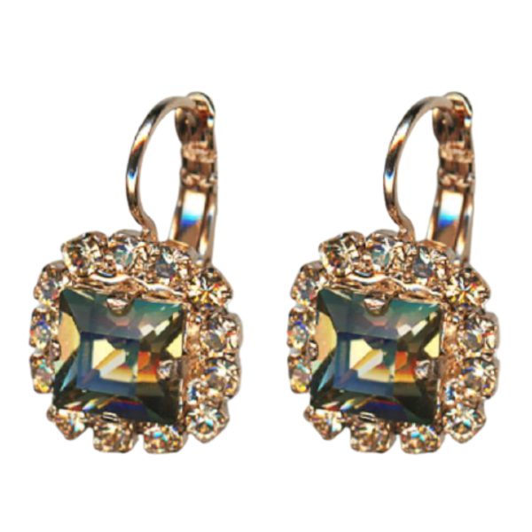 Mariana Earrings Beautiful Golden Shadow & Silver Night Austrian Crystals Catopsilia Pomona My Butterfly Coll.