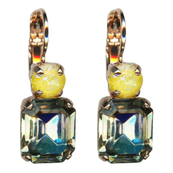 Earrings By Mariana Woman Black Diamond and Sun Kissed Sunshine Swarovski Crystals