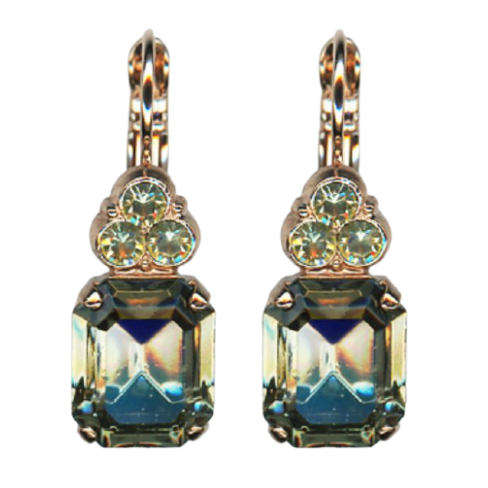 E-1014-1121-RG6(1) Mariana Earrings Stunning Golden Shadow & Silver Night Austrian Crystals Catopsilia Pomona My Butterfly Coll. - Image 1