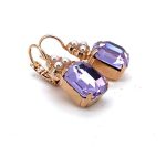 Earrings By Mariana Woman Pearl and Lt. Amethyst Swarovski Crystals - Image 2