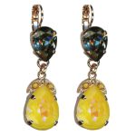 Mariana Earrings Exquisite Dangling Black Diamond & Yellows Austrian Crystals Catopsilia Pomona My Butterfly Coll. - Image 3