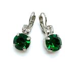 Earrings By Mariana Woman Clear and Emerald Swarovski Crystals-RO