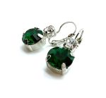 Earrings By Mariana Woman Clear and Emerald Swarovski Crystals-RO - Image 2