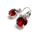 Mariana Earrings Faceted Ruby & Clear Austrian Crystals My Treasures Coll. - Image 3