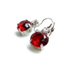 Mariana Earrings Faceted Ruby & Clear Austrian Crystals My Treasures Coll. - Image 2