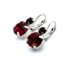 Earrings By Mariana Woman Classy Garnet Swarovski Crystals