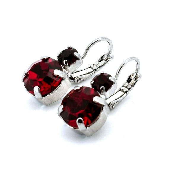 Earrings By Mariana Woman Classy Garnet Swarovski Crystals