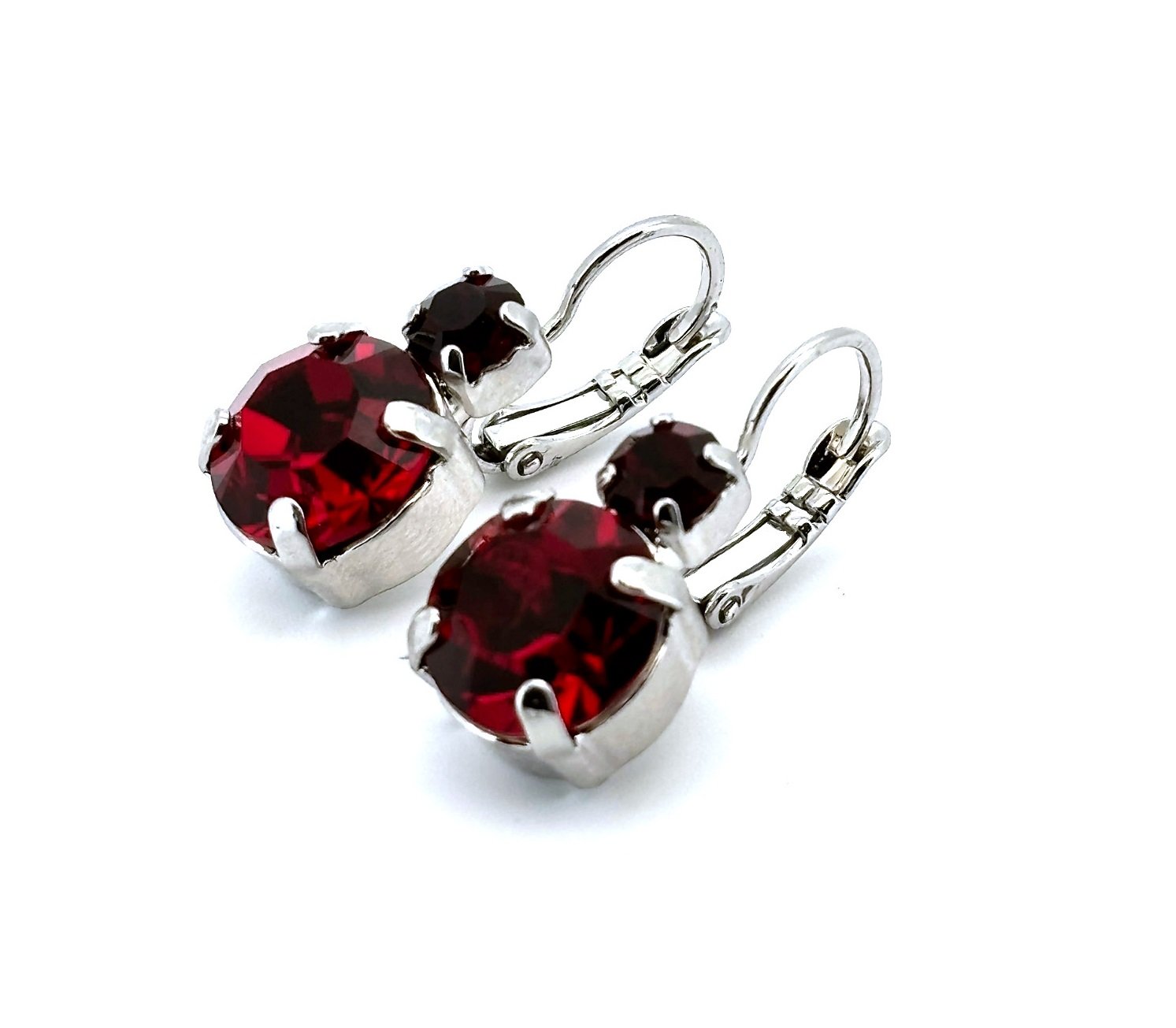 E-1037-241241-RO6 (2) Earrings By Mariana Woman Classy Garnet Swarovski Crystals - Image 1