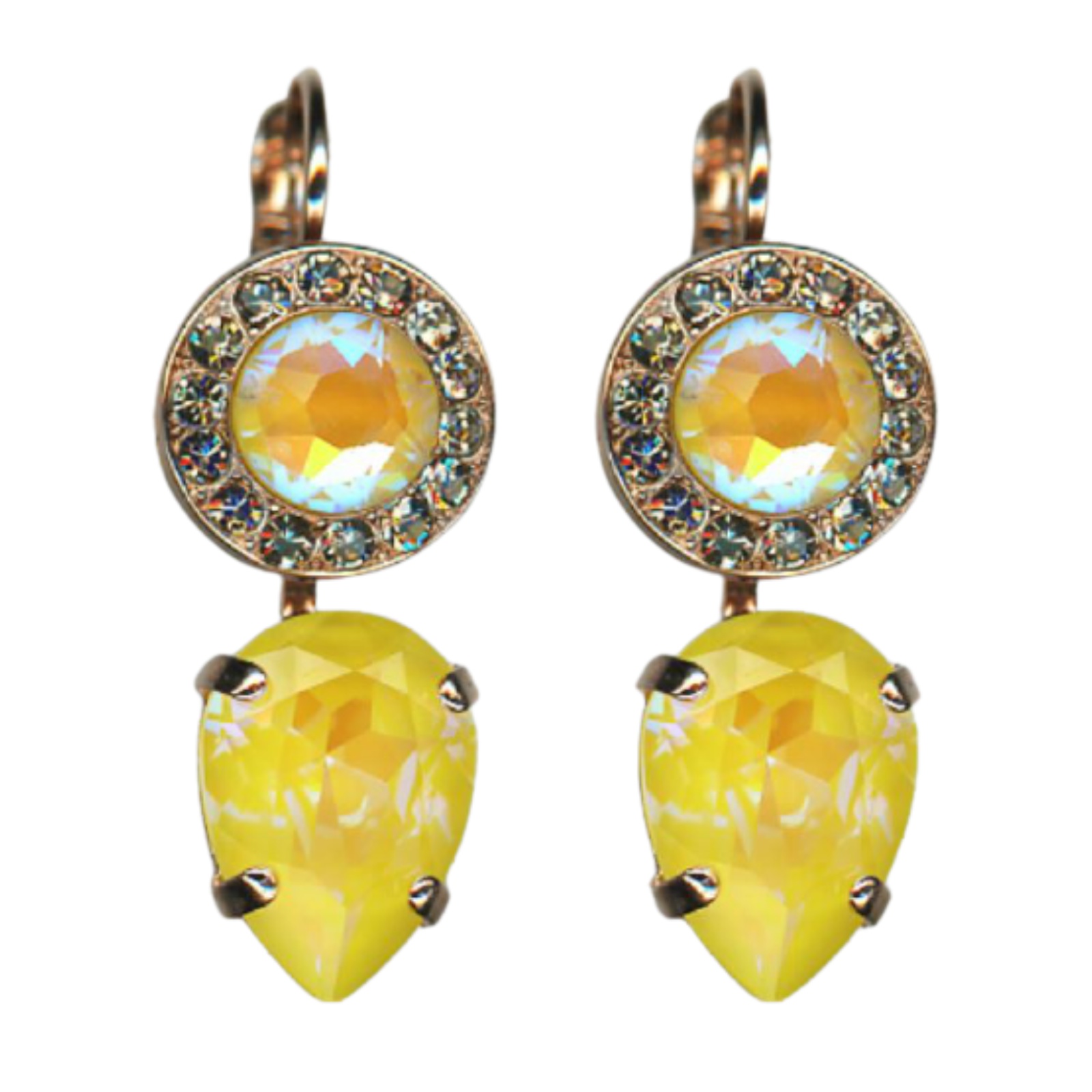 E-1040-1121-RG6(1) Mariana Earrings Luscious Sun Kissed Sunshine & Tabac Austrian Crystals Catopsilia Pomona My Butterfly Coll. - Image 1