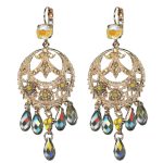 Mariana Earrings Boho Chic Yellows, Silver Night & Tabac Austrian Crystals Catopsilia Pomona My Butterfly Coll.