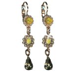 Mariana Earrings Elegant Blk Diamond, Silver Night & Yellows Austrian Crystals Catopsilia Pomona My Butterfly Coll. - Image 3
