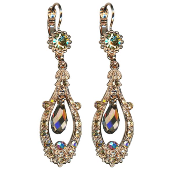 Mariana Earrings Alluring Tabac, Golden Shadow & AB Austrian Crystals Catopsilia Pomona My Butterfly Coll.